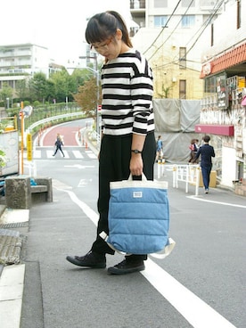 「ROOTOTE（ルートート）のアイテム（バッグ）」を使った、ROOTOTE  STAFFさん（レディース・157cm）の秋コーディネート