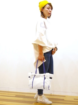 「CUBE SUGAR（キューブシュガー）のアイテム」を使った、ROOTOTE  STAFFさん（レディース・160cm）の秋コーディネート