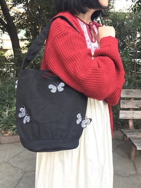 「ROOTOTE（ルートート）のアイテム（バッグ）」を使った、ROOTOTE  STAFFさん（レディース・160cm）の冬コーディネート