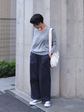 「シルク」｜「アイテム（その他）」を使った、tomo-sanさん（レディース・159cm）の夏コーディネート