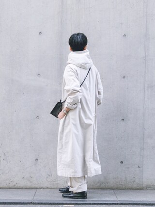 かぐれ（カグレ）の「コットンオーバーダイフードロングコート