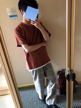 「UNITED TOKYO（ユナイテッドトウキョウ）のシャークソールレザーサンダル（サンダル、ブラック系）」を使った、ぽとふ煮る男さん（メンズ・163cm）の秋コーディネート