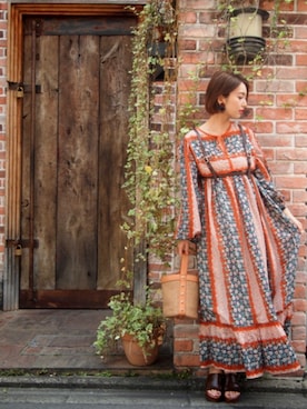 「URBAN RESEARCH（アーバンリサーチ）のアイテム（ワンピース、レッド系）」を使った、hanamiさん（レディース・157cm）の夏コーディネート