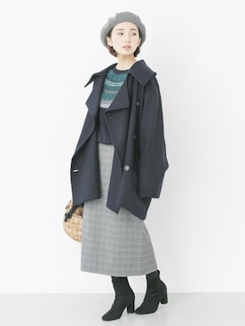 「URBAN RESEARCH（アーバンリサーチ）のアイテム（ハンチング/ベレー帽）」を使った、hanamiさん（レディース・157cm）の秋コーディネート