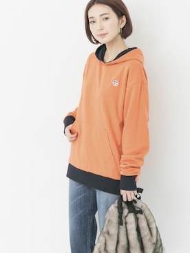 「URBAN RESEARCH（アーバンリサーチ）のUR×HOSEI REVERSIBLE PARKA（パーカー、ブルー系）」を使った、hanamiさん（レディース・157cm）の秋コーディネート