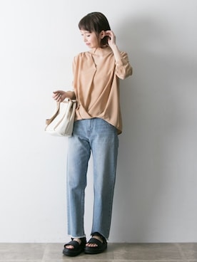 「カットオフデニム」｜hanamiさん（レディース・157cm）の春コーディネート