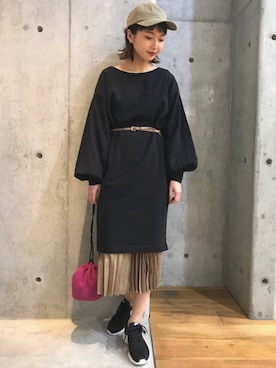 「URBAN RESEARCH（アーバンリサーチ）のアイテム（ベルト）」を使った、hanamiさん（レディース・157cm）の春コーディネート
