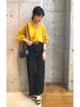 「URBAN RESEARCH（アーバンリサーチ）のアイテム（ベルト）」を使った、hanamiさん（レディース・157cm）の春コーディネート