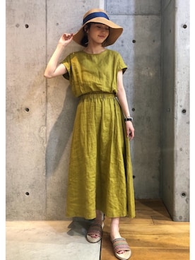 「URBAN RESEARCH（アーバンリサーチ）のアイテム（ハット）」を使った、hanamiさん（レディース・157cm）の夏コーディネート