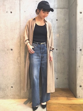 「URBAN RESEARCH（アーバンリサーチ）のアイテム（ベルト）」を使った、hanamiさん（レディース・157cm）の夏コーディネート