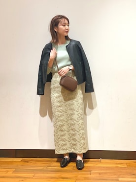 「アーバンリサーチ」｜「アイテム（ノーカラージャケット）」を使った、hanamiさん（レディース・157cm）の春コーディネート