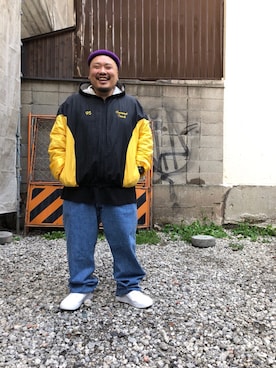 「大阪」｜「アイテム（ナイロンジャケット）」を使った、CHACK ART SHOPさん（メンズ・170cm）の秋コーディネート