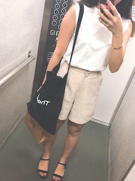 「theory（セオリー）のアイテム（バッグ）」を使った、さちゃんさん（レディース・157cm）の夏コーディネート