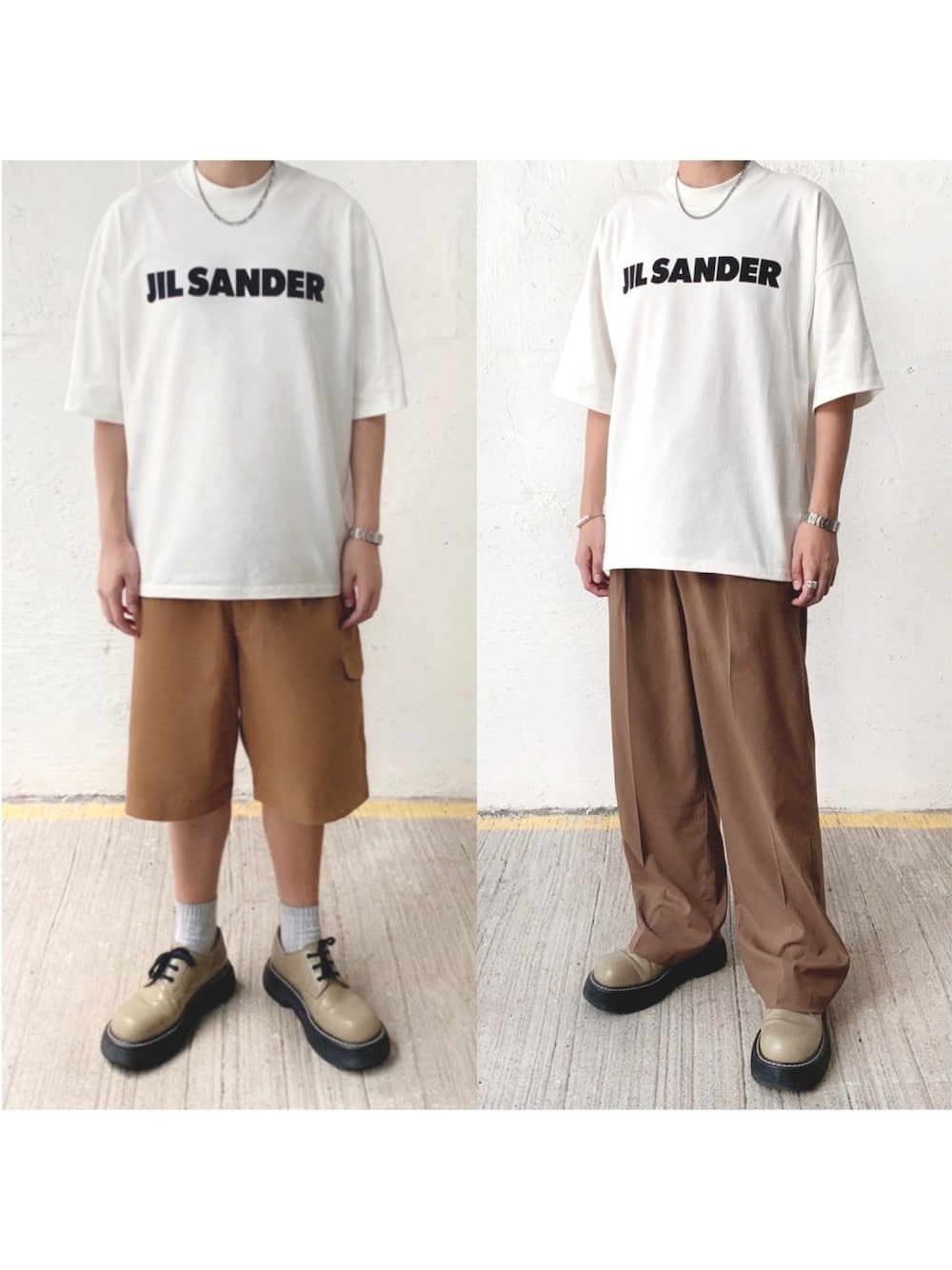 「ootd、夏コーデ、夏、今日のコーデ、今日の服、白Tシャツ、JILSANDER、UNIQLO、UNIQLO+J、BOTTEGA VENETA」｜「JIL SANDERのJil Sander - ロゴプリント シアーtシャツ - men - ポリアミド - M（Tシャツ/カットソー、ホワイト系）」を使った、avlsn5さん（メンズ・180cm）の夏コーディネートの1枚目の写真