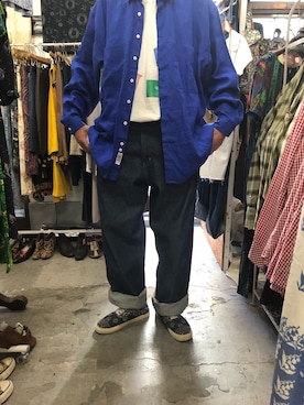「BEN DAVIS（ベンデイビス）のアイテム（デニムパンツ）」を使った、amaterasuさん（メンズ・183cm）の夏コーディネート