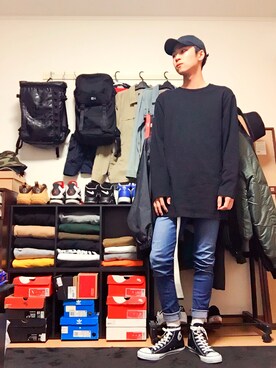 「SPINNS（スピンズ）のアイテム（その他）」を使った、タカワライさん（メンズ・183cm）の春コーディネート