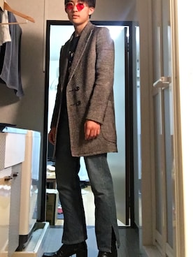 「JOHN LAWRENCE SULLIVAN」｜「アイテム（チェスターコート）」を使った、えい爺さん（メンズ・172cm）の夏コーディネート