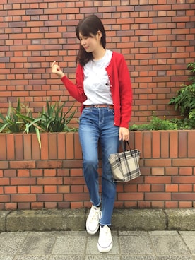 「LOWRYS FARM（ローリーズファーム）のアイテム（ファッション雑貨）」を使った、北澤 希世子さん（レディース・165cm）の秋コーディネート