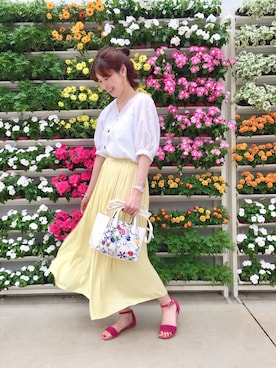 「アイテム（イヤリング）」を使った、北澤 希世子さん（レディース・165cm・20代）の夏コーディネート