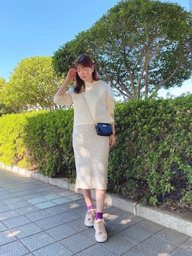 「OZOC（オゾック）のアイテム（ワンピース/ドレス）」を使った、北澤 希世子さん（レディース・165cm）の秋コーディネート