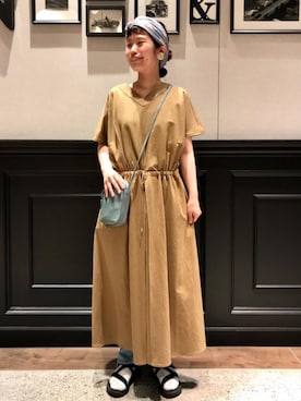 「USAコットン」｜「アイテム（ワンピース/ドレス）」を使った、coen うめちゃんさん（レディース・157cm）の春コーディネート
