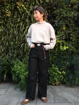 「でにむ」｜「アイテム（バレエシューズ）」を使った、coen うめちゃんさん（レディース・157cm）の夏コーディネート
