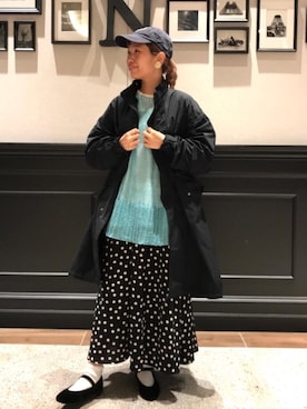 「秋トレンド2021」｜「アイテム（モッズコート）」を使った、coen うめちゃんさん（レディース・157cm）の秋コーディネート