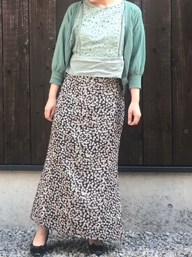 「JILL by JILL STUART（ジルバイジルスチュアート）のアイテム（カーディガン/ボレロ）」を使った、mayuko さん（レディース・157cm）の春コーディネート