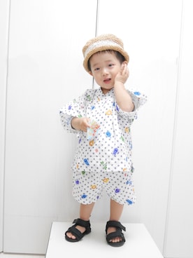 「MIKI HOUSE（ミキハウス）のアイテム（浴衣）」を使った、Ｋ×Ｓ˙ᵕ˙♡さん（キッズ・80cm）の春コーディネート