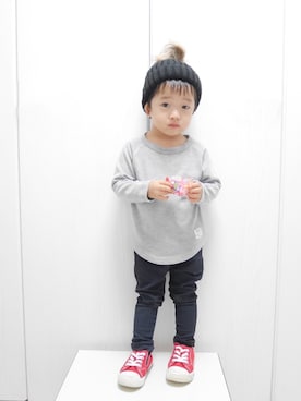 「2歳3ヶ月」｜「アイテム（ニットキャップ/ビーニー）」を使った、Ｋ×Ｓ˙ᵕ˙♡さん（キッズ・80cm）の秋コーディネート