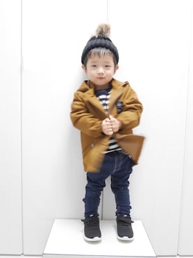 「2歳3ヶ月」｜「アイテム（ニットキャップ/ビーニー）」を使った、Ｋ×Ｓ˙ᵕ˙♡さん（キッズ・80cm）の秋コーディネート
