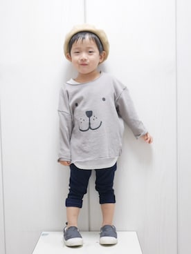 「2歳10ヶ月」｜「アイテム（ハンチング/ベレー帽）」を使った、Ｋ×Ｓ˙ᵕ˙♡さん（キッズ・90cm）の春コーディネート