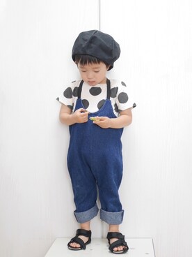 「2歳10ヶ月」｜「アイテム（オールインワン・サロペット）」を使った、Ｋ×Ｓ˙ᵕ˙♡さん（キッズ・90cm）の春コーディネート