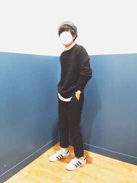 「Right-on（ライトオン）のアイテム（ハンチング/ベレー帽）」を使った、けんごろうさん（メンズ・169cm）の冬コーディネート