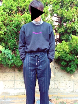 「UNIQLO（ユニクロ）のMEN ソフトタッチハイネックT（長袖・大きいサイズ）（Tシャツ/カットソー）」を使った、ryoさん（メンズ・173cm）の春コーディネート