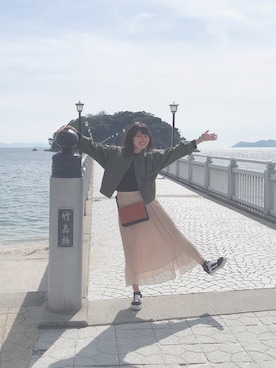 「SpRay（スプレイ）のアイテム（ミリタリージャケット）」を使った、さごちゃんさん（レディース・165cm）の夏コーディネート