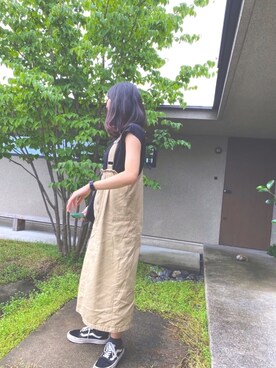 「tiptop」｜「アイテム（サロペット/オーバーオール）」を使った、さごちゃんさん（レディース・164cm）の夏コーディネート