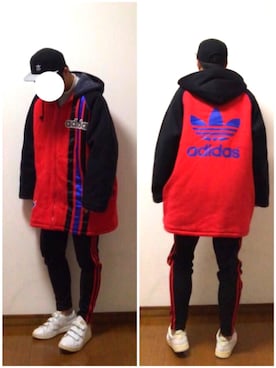 「adidas Originals（アディダスオリジナルス）のアイテム（キャップ）」を使った、sHiNaKUnさん（メンズ・168cm）の冬コーディネート
