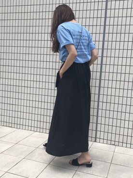 「ISOOK（アイスー）のアイテム（スカート）」を使った、ISOOKさん（レディース・168cm）の夏コーディネート