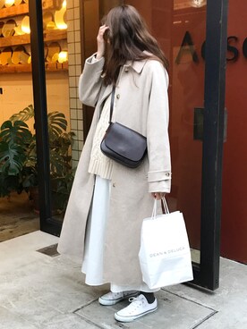 「ISOOK（アイスー）のアイテム（その他アウター）」を使った、ISOOKさん（レディース・168cm）の秋コーディネート