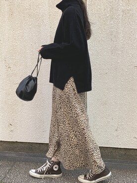 「ISOOK（アイスー）のアイテム（スカート）」を使った、ISOOKさん（レディース・167cm）の冬コーディネート