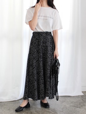 「ISOOK（アイスー）のアイテム（スカート）」を使った、ISOOKさん（レディース・167cm）の春コーディネート