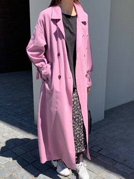 「ISOOK（アイスー）のアイテム（トレンチコート）」を使った、ISOOKさん（レディース・168cm）の春コーディネート