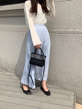 「ISOOK（アイスー）のアイテム（スカート）」を使った、ISOOKさん（レディース・166cm）の春コーディネート