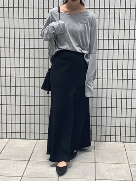 「ISOOK（アイスー）のアイテム（スカート）」を使った、ISOOKさん（レディース・167cm）の春コーディネート