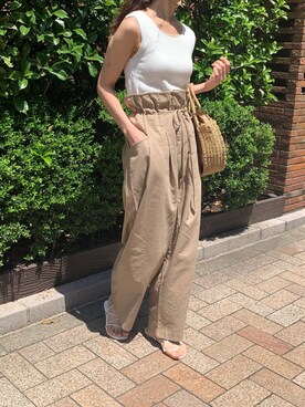「ISOOK（アイスー）のアイテム（サンダル）」を使った、ISOOKさん（レディース・167cm）の夏コーディネート