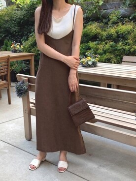「ISOOK（アイスー）のアイテム（ワンピース/ドレス）」を使った、ISOOKさん（レディース・166cm）の夏コーディネート