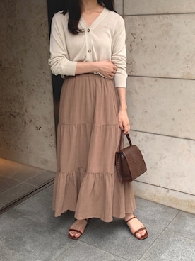 「ISOOK（アイスー）のアイテム（スカート）」を使った、ISOOKさん（レディース・167cm）の夏コーディネート