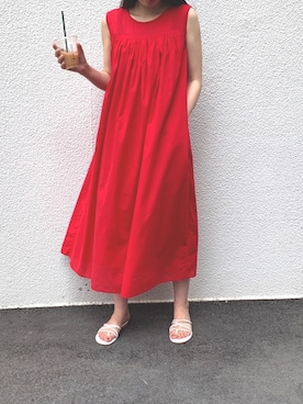 「ISOOK（アイスー）のアイテム（ワンピース/ドレス）」を使った、ISOOKさん（レディース・166cm）の夏コーディネート