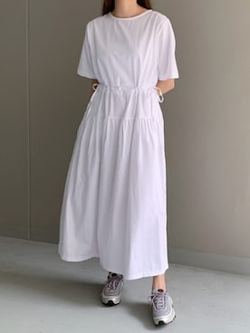「ISOOK（アイスー）のアイテム（ワンピース/ドレス）」を使った、ISOOKさん（レディース・168cm）の夏コーディネート